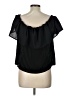 French Connection 100% Polyester Black Short Sleeve Blouse Size L - photo 2