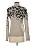 Saks Fifth Avenue 100% Cashmere Animal Print Silver Cashmere Pullover Sweater Size XS - photo 2
