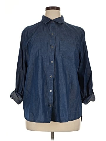 New Directions 3/4 Sleeve Button-Down Shirt (view 1)