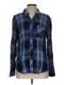 Rails 100% Rayon Plaid Blue Long Sleeve Button-Down Shirt Size L - photo 1