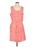 Gap 100% Polyester Print Orange Casual Dress Size L - photo 1