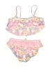 Hello Kitty Floral Pink Two Piece Swimsuit Size 7 - 8 - photo 2