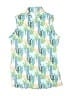Assorted Brands 100% Polyester Tropical Green Sleeveless Button-Down Shirt Size 10 - 12 - photo 1