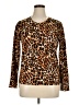 August Silk Animal Print Brown Cardigan Size XL - photo 1