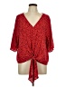 LUQ 100% Rayon Red 3/4 Sleeve Blouse Size L - photo 1