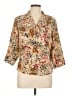 Kathy Che Animal Print Tan 3/4 Sleeve Blouse Size 10 - photo 1