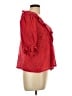 Madewell 100% Polyester Red 3/4 Sleeve Blouse Size L - photo 4
