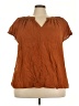 Lane Bryant Brown Short Sleeve Blouse Size 22 - 24 Plus - photo 1