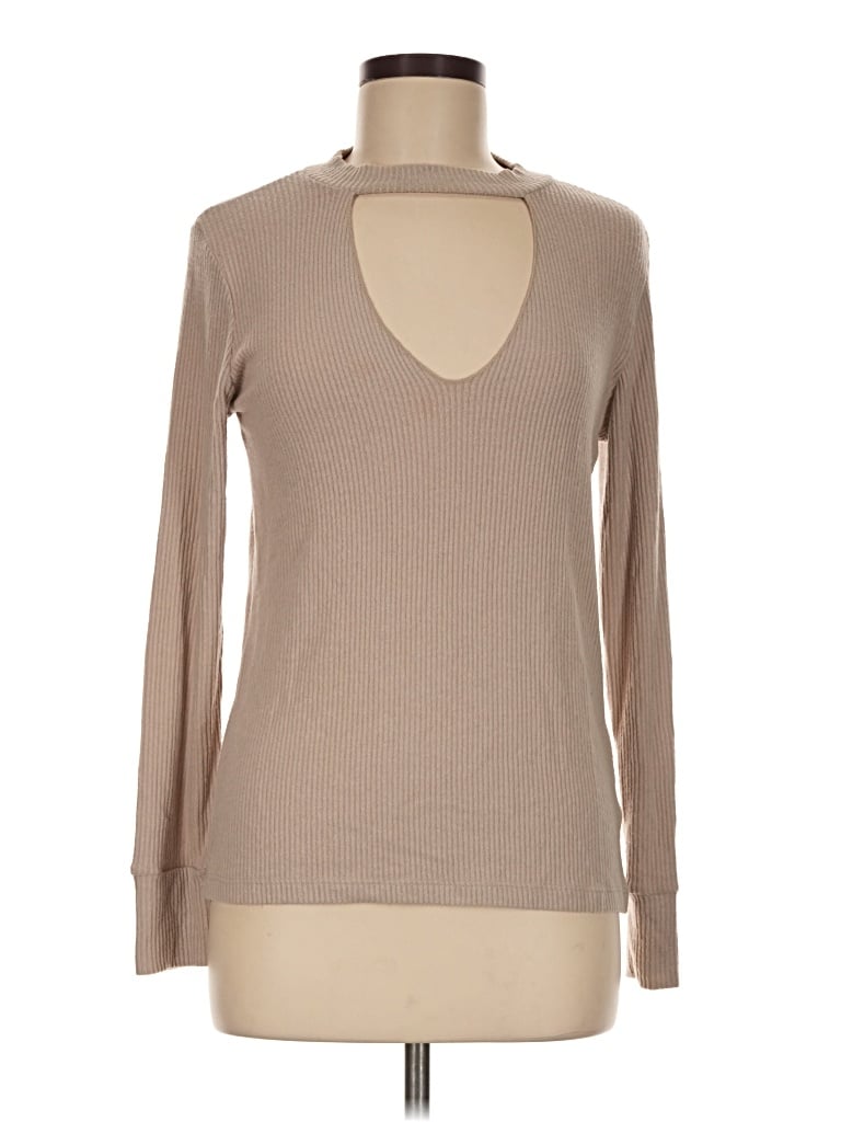 Pre-owned Lna Long Sleeve T-shirt In Tan