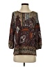 Moa Moa 100% Polyester Paisley Brown 3/4 Sleeve Blouse Size XS - photo 1