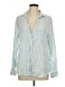 Grayson 100% Linen Stripes Blue Long Sleeve Button-Down Shirt Size 12 - photo 1