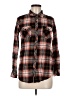 Volcom 100% Cotton Plaid Brown Long Sleeve Button-Down Shirt Size 8 - photo 1