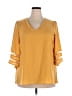 Unbranded Yellow 3/4 Sleeve Top Size XXL (2XL) - photo 1
