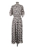 Ann Taylor 100% Polyester Print Brown Casual Dress Size S - photo 2