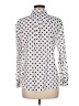 Talbots 100% Cotton Polka Dots Ivory Long Sleeve Button-Down Shirt Size M - photo 2