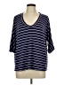 MELLODAY Blue 3/4 Sleeve Top Size L - photo 1