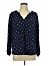 Old Navy 100% Rayon Polka Dots Blue Long Sleeve Blouse Size L - photo 1