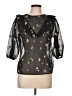 Zara Floral Black 3/4 Sleeve Blouse Size L - photo 1
