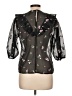 Zara Floral Black 3/4 Sleeve Blouse Size L - photo 2