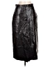 Topshop Metallic Black Faux Leather Skirt Size 8 - photo 1