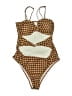Unbranded Tweed Brown One Piece Swimsuit Size L - photo 1