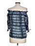 MICHAEL Michael Kors Blue 3/4 Sleeve Blouse Size L - photo 2