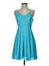 Express 100% Polyester Solid Teal Cocktail Dress Size 2 - photo 1