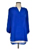 Unbranded 100% Polyester Blue 3/4 Sleeve Blouse Size S - photo 1