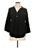 Amour Vert 100% Silk Black 3/4 Sleeve Silk Top Size L - photo 1