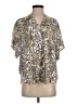 J.Jill Paisley Silver Short Sleeve Blouse Size S - photo 1