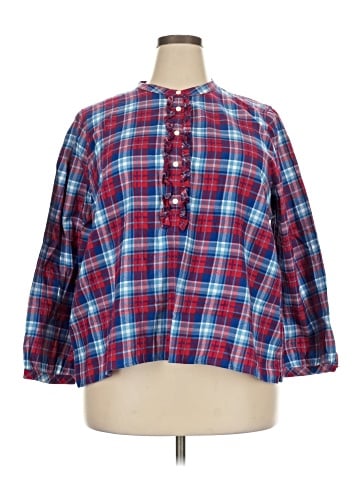 J.Crew Mercantile 3/4 Sleeve Button-Down Shirt (view 1)