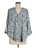 Torrid 100% Polyester Floral Blue 3/4 Sleeve Blouse Size Med Plus (00) - photo 1
