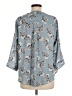 Torrid 100% Polyester Floral Blue 3/4 Sleeve Blouse Size Med Plus (00) - photo 2