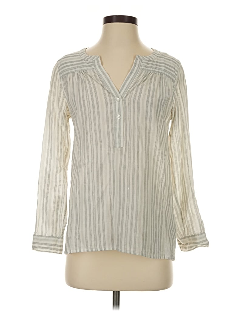 Pre-owned Soft Joie Long Sleeve Blouse In Ivory