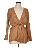 Zara Tan Long Sleeve Blouse Size L - photo 1