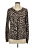 Old Navy 100% Cotton Animal Print Brown Cardigan Size L - photo 1