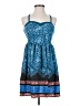 Xhilaration 100% Polyester Paisley Blue Cocktail Dress Size XS - photo 1
