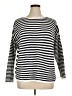 J.Jill 100% Cotton Stripes Black Pullover Sweater Size XL - photo 1