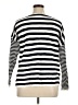 J.Jill 100% Cotton Stripes Black Pullover Sweater Size XL - photo 2