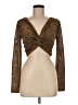 Privy Brown Long Sleeve Top Size M - photo 1