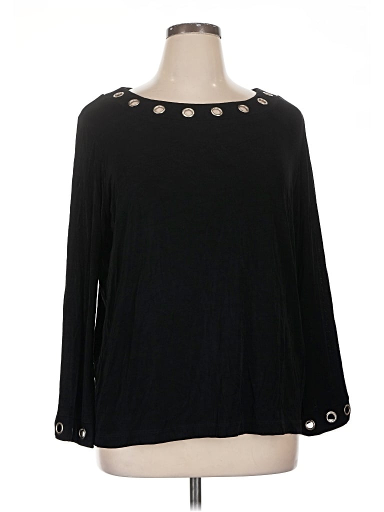 Pre-owned Slinky Brand 3/4 Sleeve T-shirt In Black