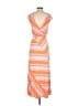 Ella Moss Stripes Orange Casual Dress Size S - photo 2
