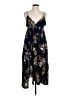 Blush 100% Rayon Floral Black Casual Dress Size L - photo 1