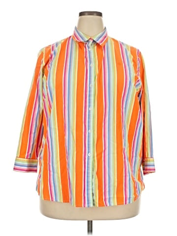 Lauren by Ralph Lauren 3/4 Sleeve Button-Down Shirt (view 1)