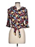 Bonnie Evans Floral Blue 3/4 Sleeve Blouse Size L - photo 1