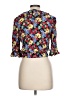 Bonnie Evans Floral Blue 3/4 Sleeve Blouse Size L - photo 2