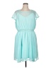 Torrid 100% Polyester Teal Casual Dress Size 1X Plus (1) - photo 1