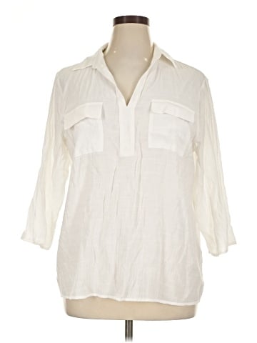 Notations 3/4 Sleeve Button-Down Shirt (view 1)
