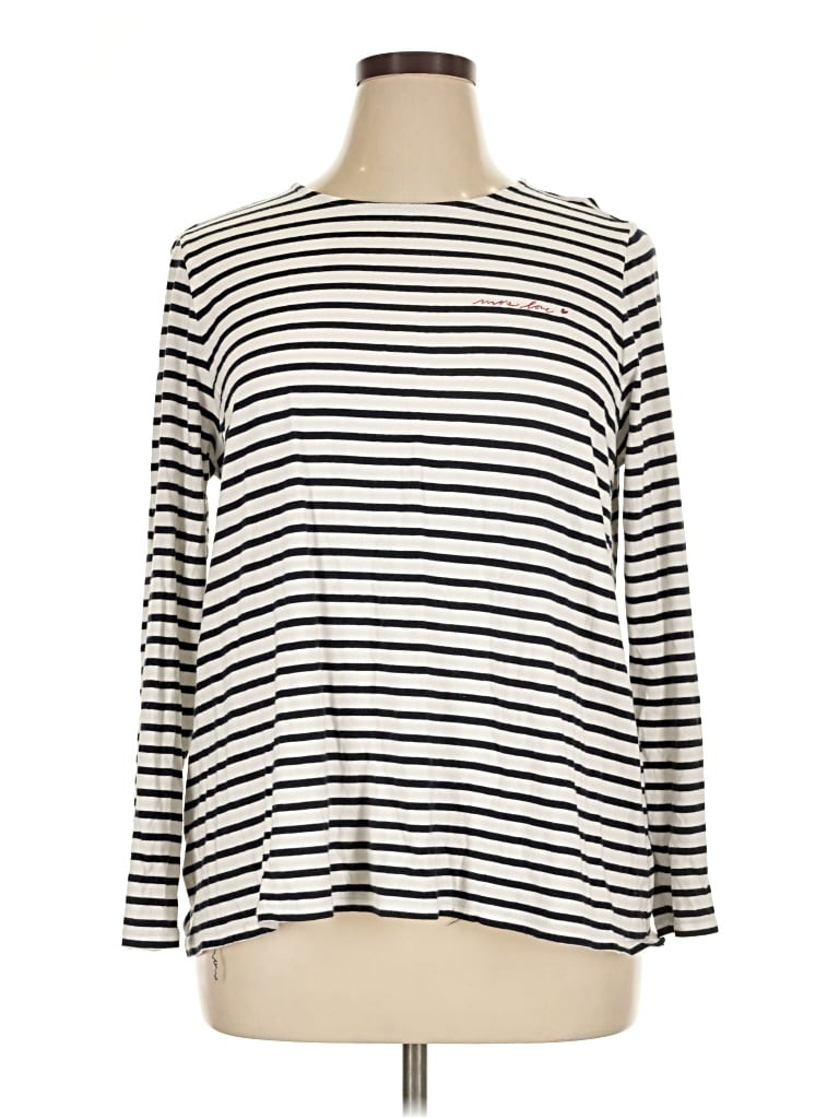 Pre-owned Jjill Long Sleeve T-shirt In Ivory
