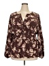 Torrid 100% Polyester Brown Long Sleeve Blouse Size 2X Plus (2) - photo 1